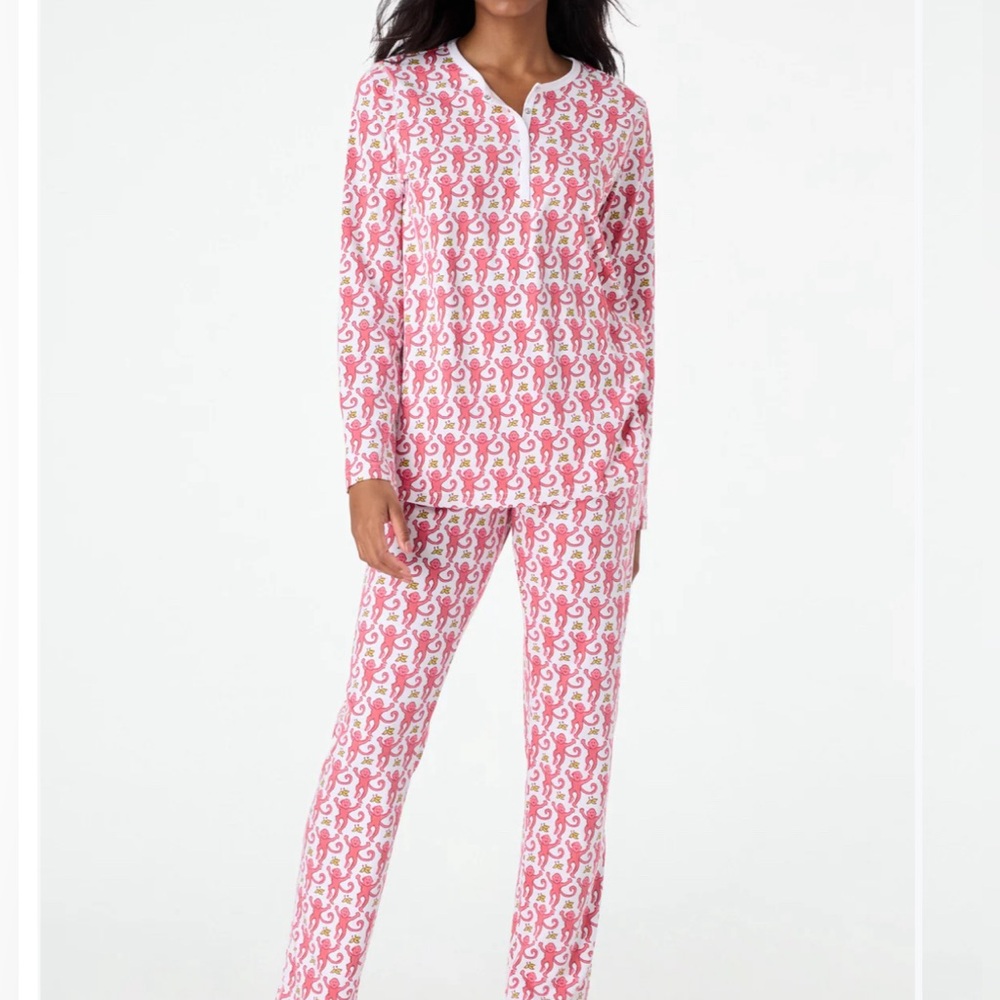 Roller Rabbit Pink Monkey PJs 🐒